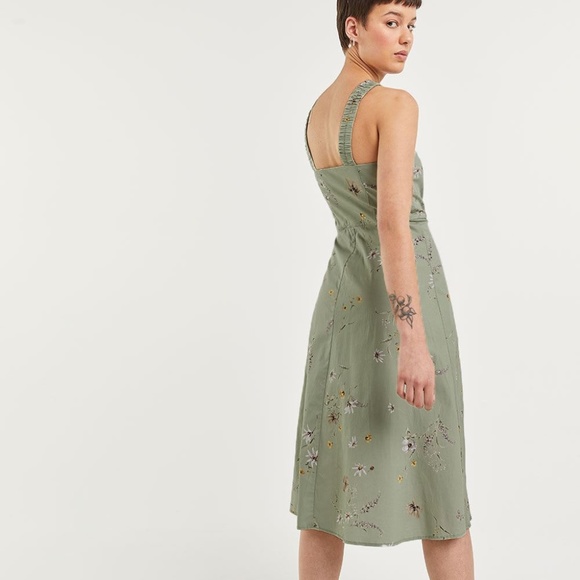 Sleeveless Open Back Fit & Flare Printed Midi Dress Size 2X - Picture 2 of 14